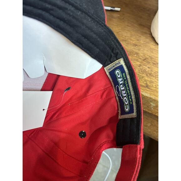 Quantum‎ Performance Distressed Black & Red Tournament Fishing Reels Hat Cap NWT - Picture 4 of 5